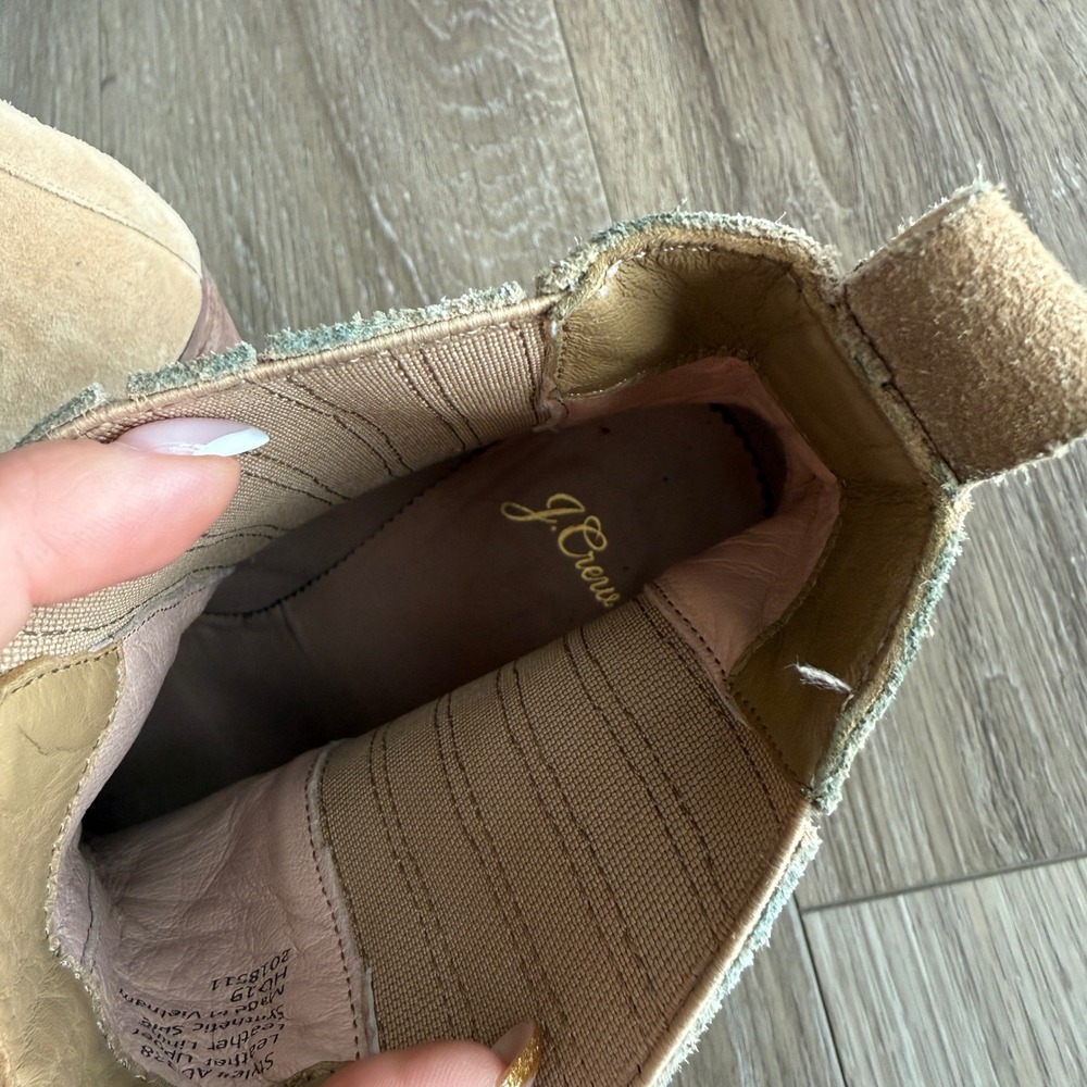 J.Crew Sadie Ankle Boots Tan Suede Western Pointed Block Heel AC328 Womens 9.5 - Picture 4 of 11